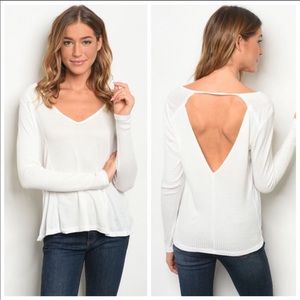 3 Left❗️ Ivory Relaxed Fit Thermal With Open Back